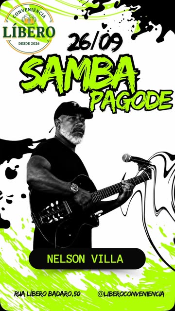Dia 26 tem samba e pagode com Nelson Villa.